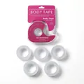 Transparent invisible double-sided body tape set with 1 pink dispenser and 5 refill rolls - Anti-Exposure Tape (1 Box + 5 Rolls) / 1.5cm*500cm