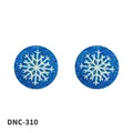 Funkelnde blaue Glitzer-Nippel-Cover mit weißem Schneeflocken-Muster für Weihnachten - 1 Paar Packung / Schneeflocken Runder Stil (DNC-310)
