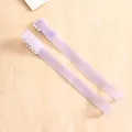 1.5cm wide frosted purple silicone bra straps with adjustable white plastic hooks - 1.8cm / Purple