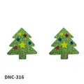 Glitzernde grüne Brustwarzenabdeckungen in Weihnachtsbaumform mit bunten Sternakzenten - 1 Paar Packung / Weihnachtsbaum-Stil (DNC-316)