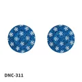 Festliche blaue Glitzer-Weihnachts-Nippel-Cover mit weißem Schneeflocken-Muster - 1 Paar Packung / Schneeflocken-Stil (DNC-311)