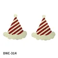 Glitzernde rot-weiß gestreifte Weihnachtsmützen-Brustaufkleber für festliche Anlässe - 1 Paar Packung / Weihnachtsmütze-Stil (DNC-314)