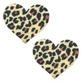 Herzförmige Brustaufkleber mit Leopardenmuster, sexy Brustpasties für Kostüme - 1 Paar Packung / Leopardenmuster Herz