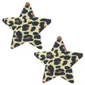 Sexy Sternform Leopard Print Nippel Cover Pasties für Damen festliches Accessoire - 1 Paar Packung / Leopardenmuster Stern
