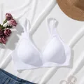 Elegante witte naadloze kanten bh met jelly-gelondersteuning voor een comfortabele pasvorm - S / Tops / Wit