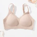 Nude naadloze beha met zachte ondersteuning en golvende randdetails - XS / Tops / Huidskleur