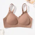 Seamless wireless soft support bra in nude coffee color with wavy edges - XS / Tops / Coffee
