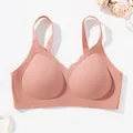 Elegante naadloze zachte ondersteunende beha in oudroze voor dagelijks comfort - XS / Tops / Oudroze