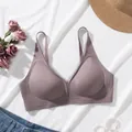 Naadloze mauve beha met jelly ondersteuning en kant voor een comfortabele, slanke look - S / Tops / Bruin