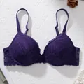 Elegant purple lace push-up bra featuring breathable soft skin-friendly fabric for women - 70B / Tops / Purple