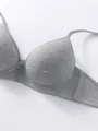 Close-up of breathable gray cotton fabric on a supportive push-up bra for girls - 70B / Tops / Gray
