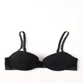 Classic comfortable black push-up cotton bra with adjustable thin straps for women - 70A / Tops / Black