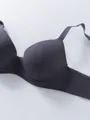Comodo reggiseno push-up grigio antracite con superficie liscia - 70B / Top / Grigio scuro