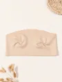 Close-up detail of a nude seamless ice silk bandeau bra featuring scalloped top edges - S / Tops / 2PCS / Nude