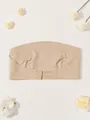 Seamless ice silk strapless tube top bra with back closure in nude color - M / Tops / Nude