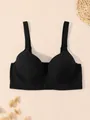 Black push-up underwired bra with wide supportive straps for comfort - 70B / Black