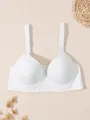 Comfortable white push-up bra with wide shoulder straps for lift and underwire support - 70B / White