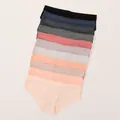 Stack of multi-colored breathable cotton panties for women in soft pastel tones - S / Bottoms / 11 Pack / Multicolor Combo