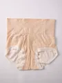 Seamless high-waisted shapewear panties in beige for tummy control and hip lifting - S / Nude