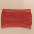 Elastic seamless ribbed bandeau tube top for women in stylish reddish-orange fabric - S / Tops / Brick Red