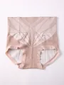 Seamless high-waisted tummy control shapewear panties in a soft nude pink design - S / Dusty Pink