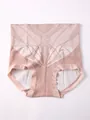 Seamless high-waisted tummy control shapewear panties in a soft nude pink design - S / Dusty Pink