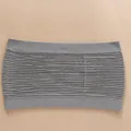 Elastic grey ribbed knit seamless tube top bandeau bra for women anti-slip underwear - S / Tops / Gray