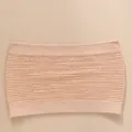 Nude colored ribbed seamless tube top bandeau for women with anti-slip elastic design - Nude