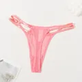 Sexy pink mesh G-string thong lingerie with adjustable thin side straps for a custom fit - S / Bottoms / Pink