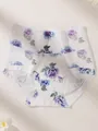 High-waisted floral panties with purple rose print and tummy control design. - XS / 6pcs Set / Pattern D