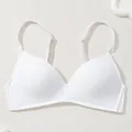 Comfortabele naadloze witte bh met dunne cups en verstelbare schouderbandjes - 70B / Tops / Wit