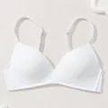 Comfortable seamless soft white thin cup bra featuring adjustable shoulder straps - 70B / Tops / White