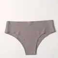 String en soie glacée sans couture gris avec un design sexy à taille basse pour femmes - Gris