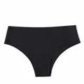 String invisible en soie glacée noire pour femme taille basse design sport fitness - Noir