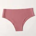 Seamless ice silk panties in dusty rose color with elegant low waist design for women - S / Bottoms / Pink