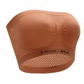 Seamless nude strapless bandeau tube top bra featuring a gathered center detail - S / Tops / Nude
