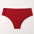 Seamless ice silk thong panties in vibrant red with low waist for women - S / Bottoms / Red
