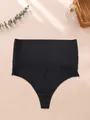 High waist seamless control thong panty for women in black color with slimming effect - S / Bottoms / Black