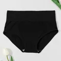 Women's high waist seamless black panties with honeycomb tummy control and butt lifting texture - S / Bottoms / Black