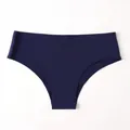 Seamless dark blue ice silk thong for women, comfortable low-waist invisible sports briefs - S / Bottoms / Sapphire Blue