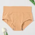 High waist seamless tummy control panties for women in nude with honeycomb pattern - Nude