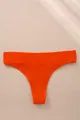 Breathable vibrant orange ribbed thong underwear with a sexy low waist design - S / Bottoms / Orange