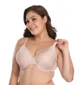 Full coverage nude t-shirt bra for plus size women with underwire support. - 90J / Tops / Nude