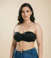 Elegant seamless strapless black bandeau bra for wedding dresses featuring an anti-slip design - 70B / Tops / Black
