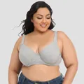 Comfortabele lichtgrijze katoenen plus-size bh met beugel voor een verkleinend effect - 105D / Tops / Met beugel / Grijs