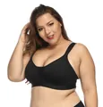 High-quality seamless black plus-size sports bra for women workout and yoga support - S=75B 75C 80A 80B / Tops / Black