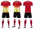 Red and yellow gradient soccer uniform set including jersey shorts and socks for training - 4XS / Top And Bottom / Red