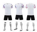 Ensemble complet de football blanc avec manches à motifs et short de sport noir - 4XS / Haut Et Bas / 114 Blanc