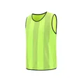 Detailed view of breathable fluorescent green mesh sports training bib with black trim - Adult / Tops / Vertical Stripes / Fluorescent Green