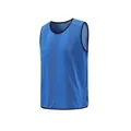 Detailansicht einer blauen, atmungsaktiven Mesh-Trainingsweste für Teamsportarten. - Erwachsene / Oberteile / Vertikale Streifen / Königsblau
